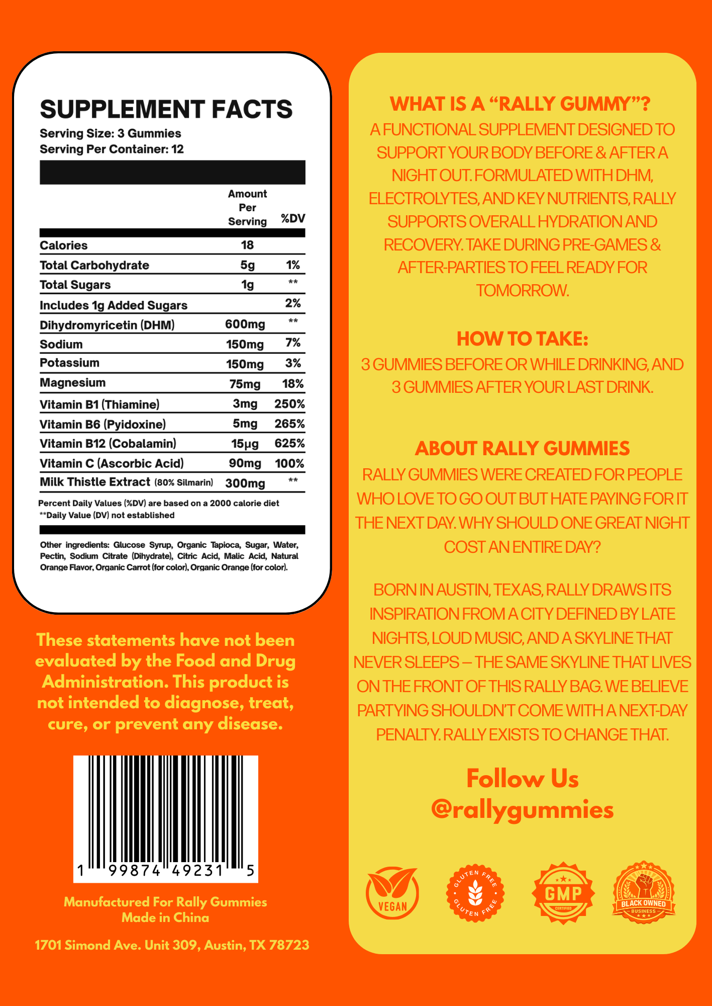 Rally Gummies Large Pack (36-Gummies)