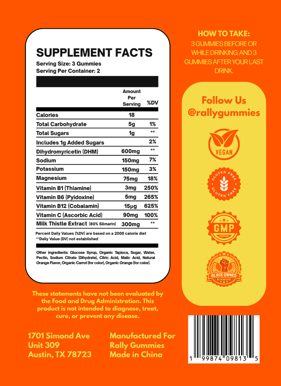 Rally Gummies Small Pack (2-Pack, 6 Gummies Each)